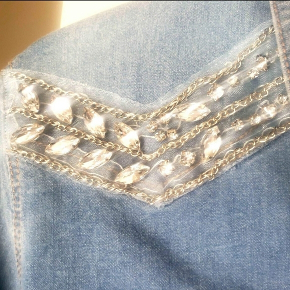 Guess Denim Button Down Top - Picture 3 of 4